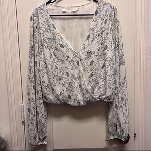White floral blouse